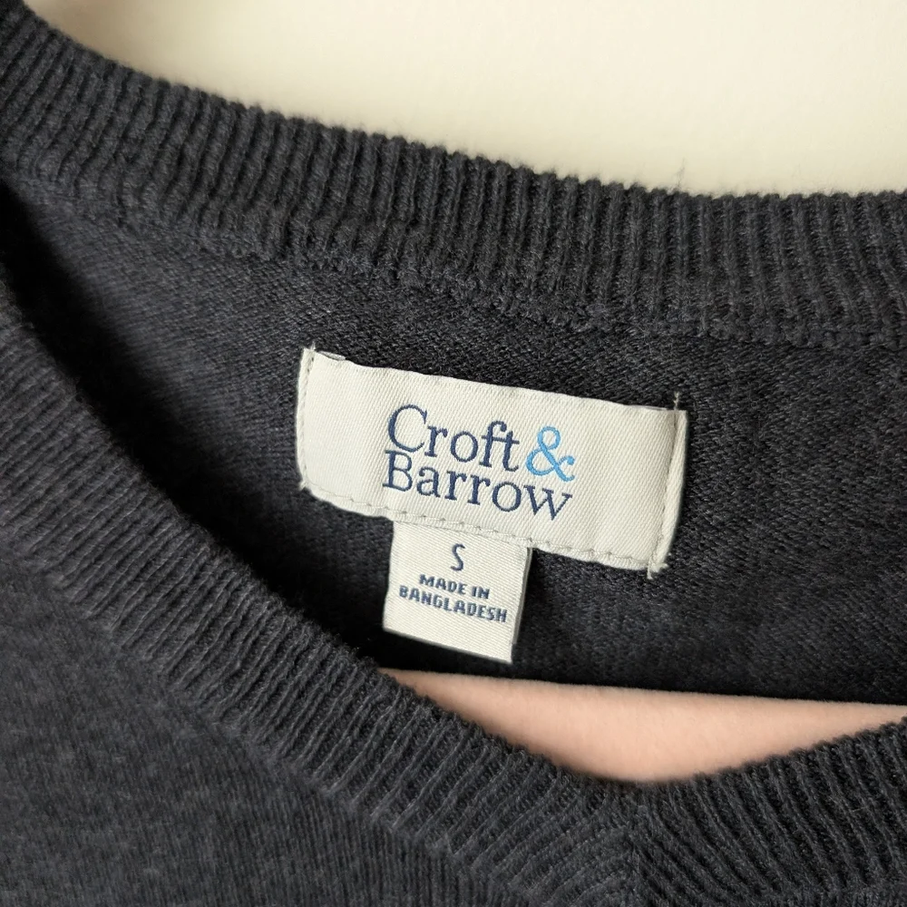 Croft & Barrow The Easy Care V-neck Sweater In Classic Navy Size Small NEW